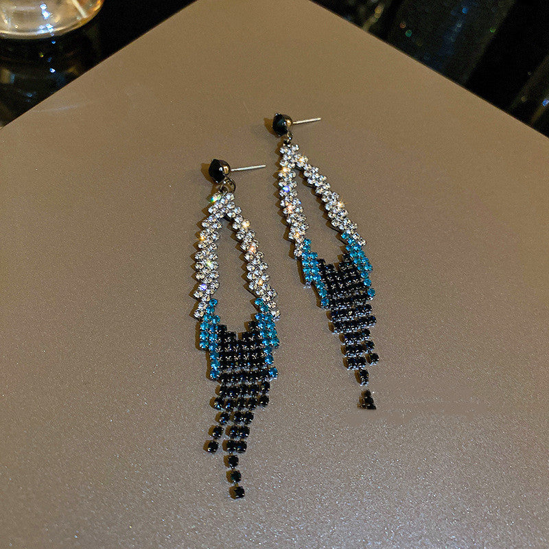 Diamond Tassel Drop Earrings
