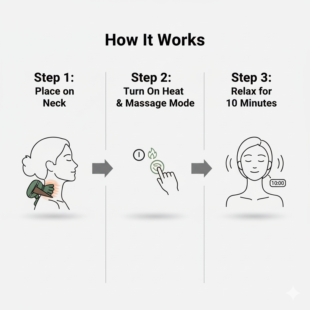 Smart Heated Neck Massager – Deep Relief in Minutes