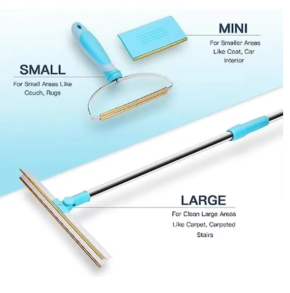 Pet Hair Remover Set Fluff Removal Tool Metals Telescopic