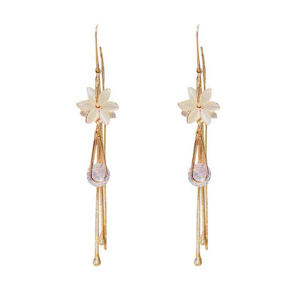 Green Flower Crystal Earrings