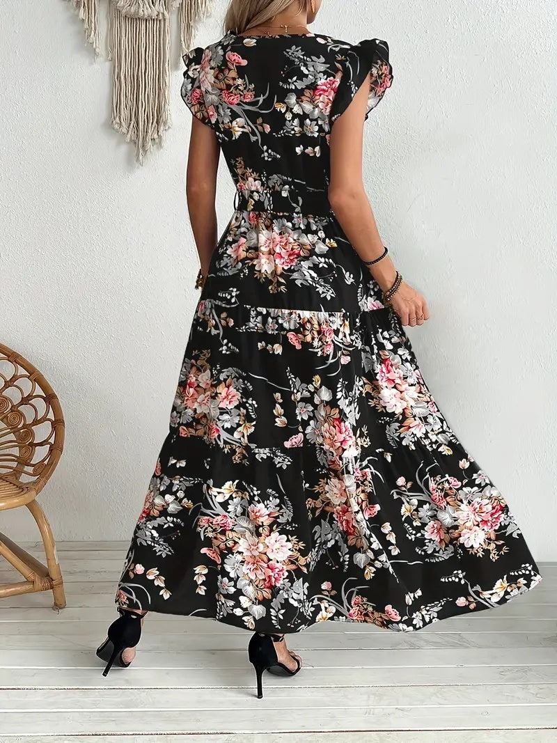 Floral V-Neck Summer Dress for Women
