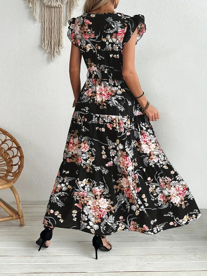 Floral V-Neck Summer Dress for Women