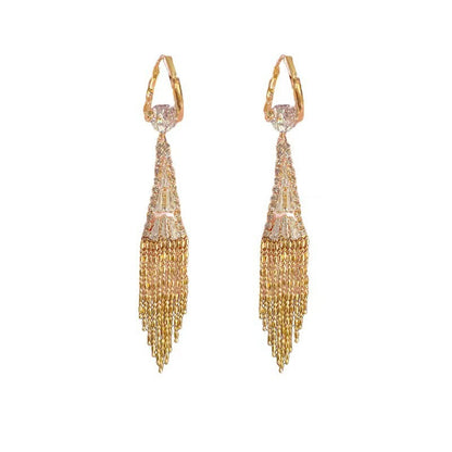 Golden Wheat Tassel Earrings