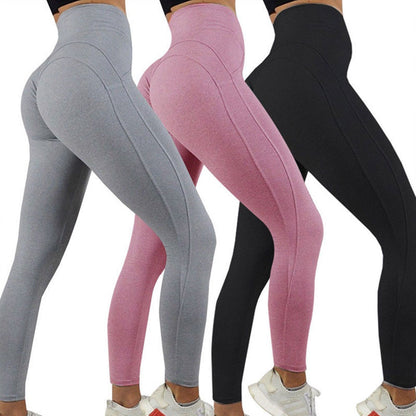 High Waist Solid Color Fitness Leggings – Butt Lift & Stretch Fit