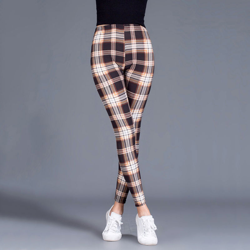 Women’s Red Plaid Cotton Leggings – Soft, Stretchy & Stylish
