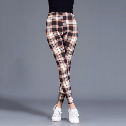 Women’s Red Plaid Cotton Leggings – Soft, Stretchy & Stylish