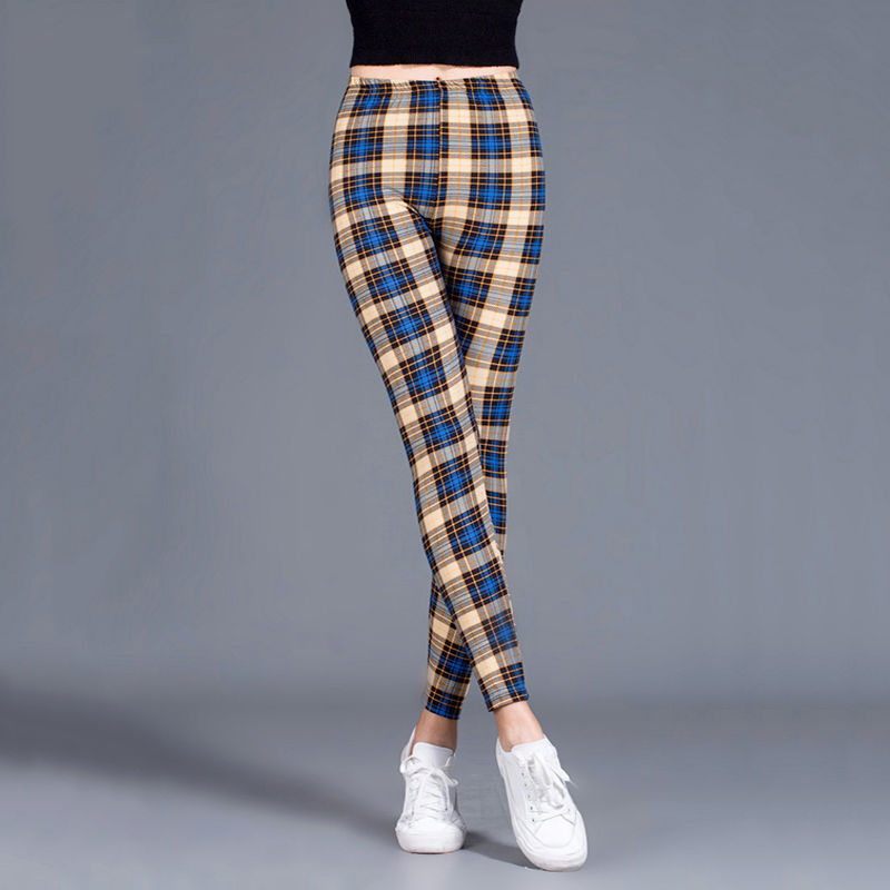 Women’s Red Plaid Cotton Leggings – Soft, Stretchy & Stylish