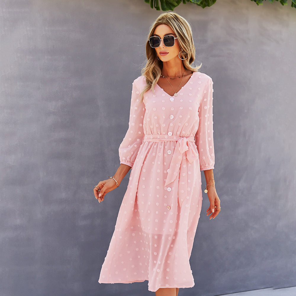 Elegant Pink Chiffon Dress for Women