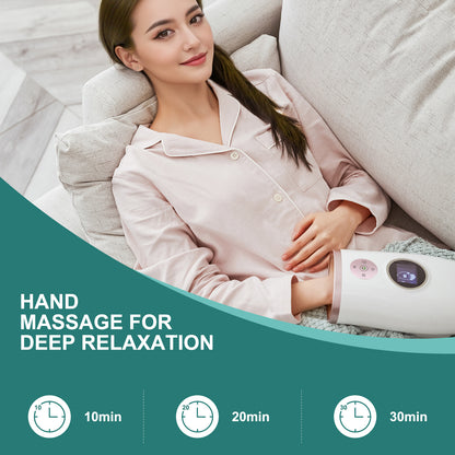 3-Speed Hand Massager With Heat, Air Compression & 30-Min Timer, Portable & Relaxing