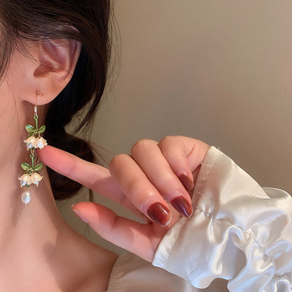 Pearl Lily Of The Valley Earrings Personality Flower Forest