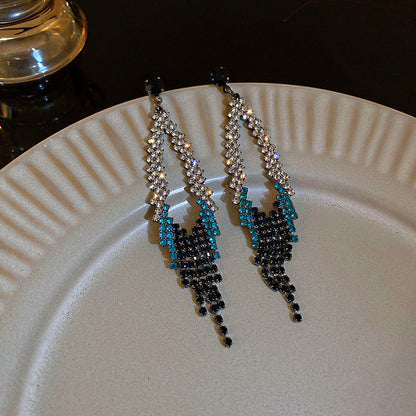 Diamond Tassel Drop Earrings