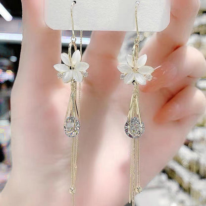 Green Flower Crystal Earrings
