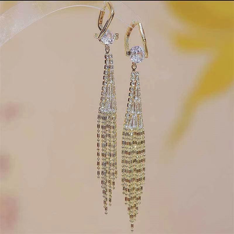Golden Wheat Tassel Earrings