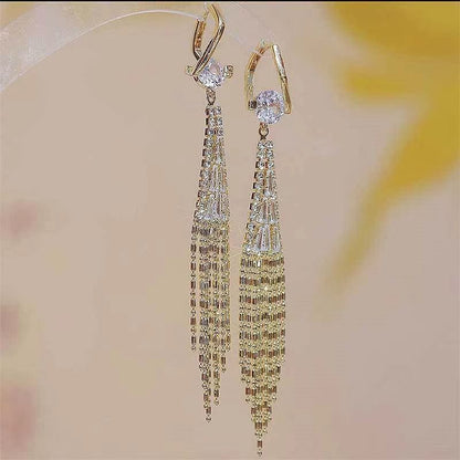 Golden Wheat Tassel Earrings