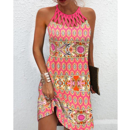 Boho Halter Neck Summer Dress for Women