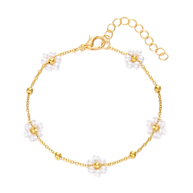 Women's Korean-style Fresh Flower Pearl Bracelet