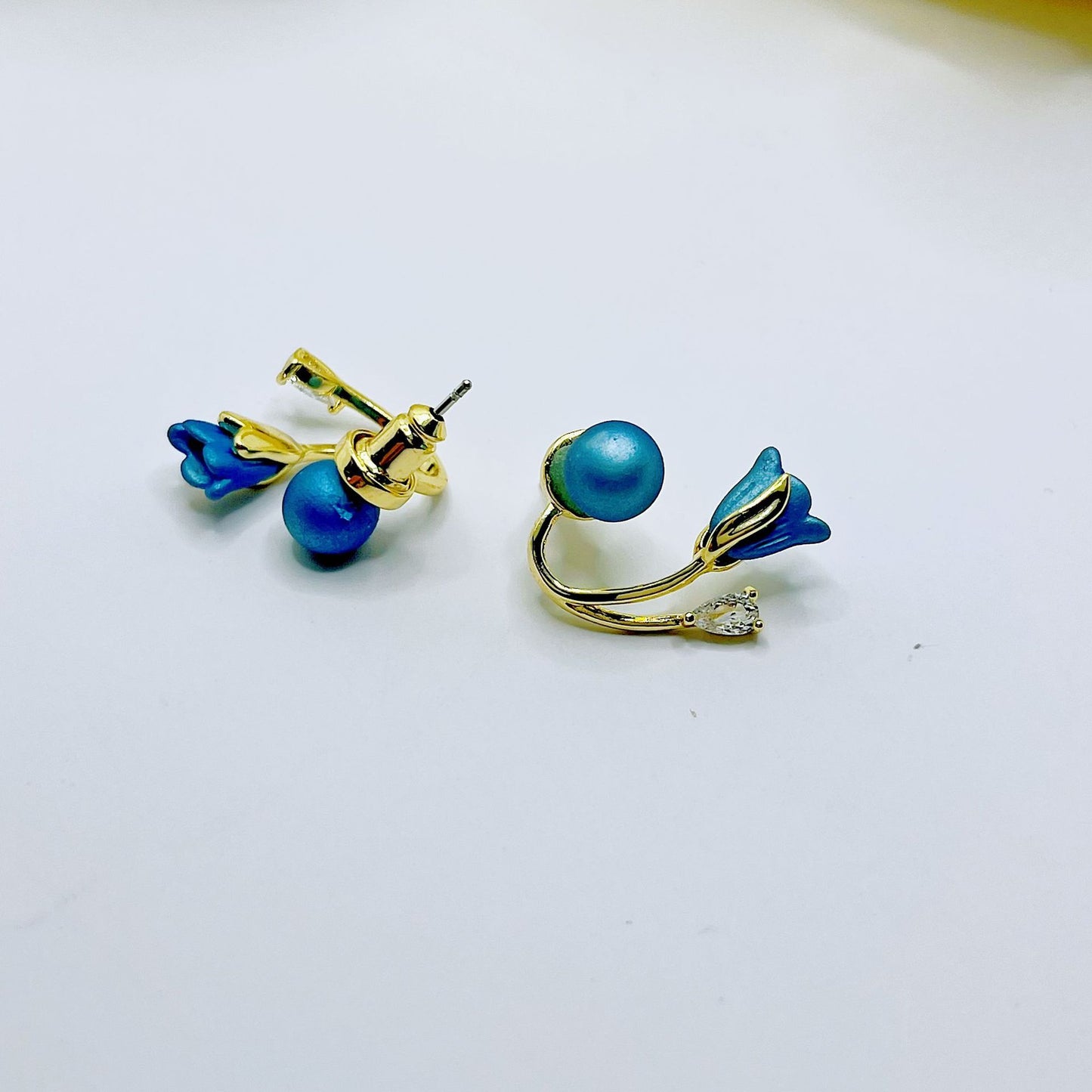 Red Tulip Pearl Earrings for Women