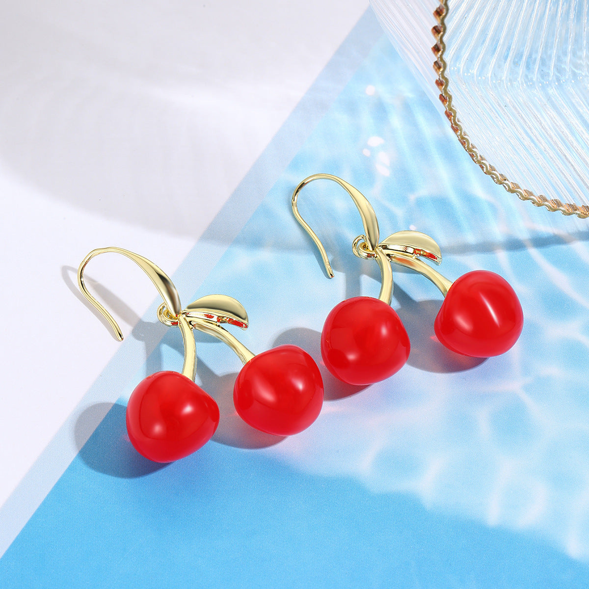 Cherry-Shaped Crystal Earrings for Women