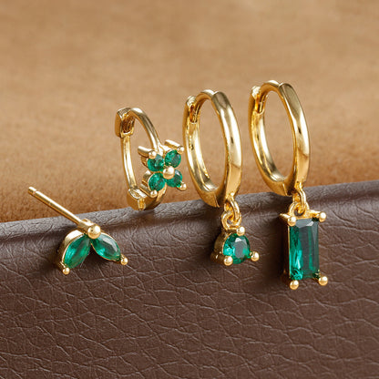 Geometric Horse Eye Flower Zircon Temperament Entry Lux Personalized Earrings