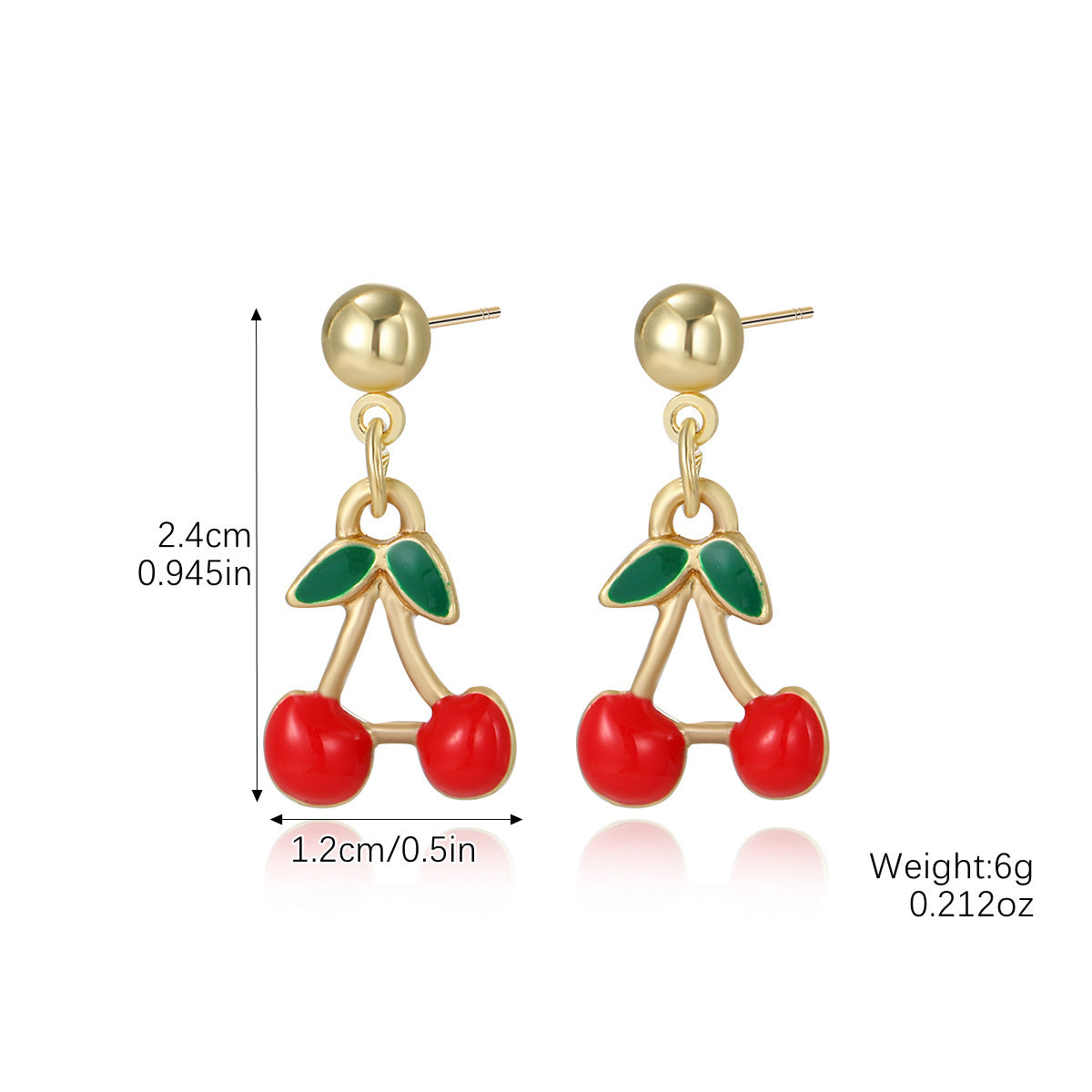 Cherry-Shaped Crystal Earrings for Women
