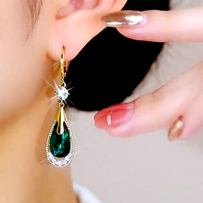 Luxury Purple Crystal Drop Earrings for Women