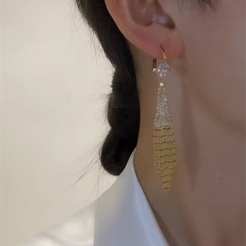 Golden Wheat Tassel Earrings