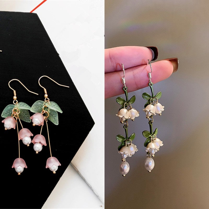 Pearl Lily Of The Valley Earrings Personality Flower Forest