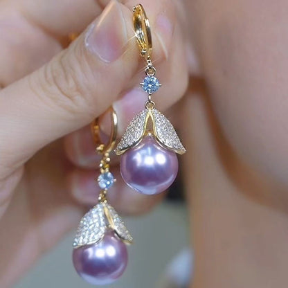 Luxury Pearl Crown Earrings