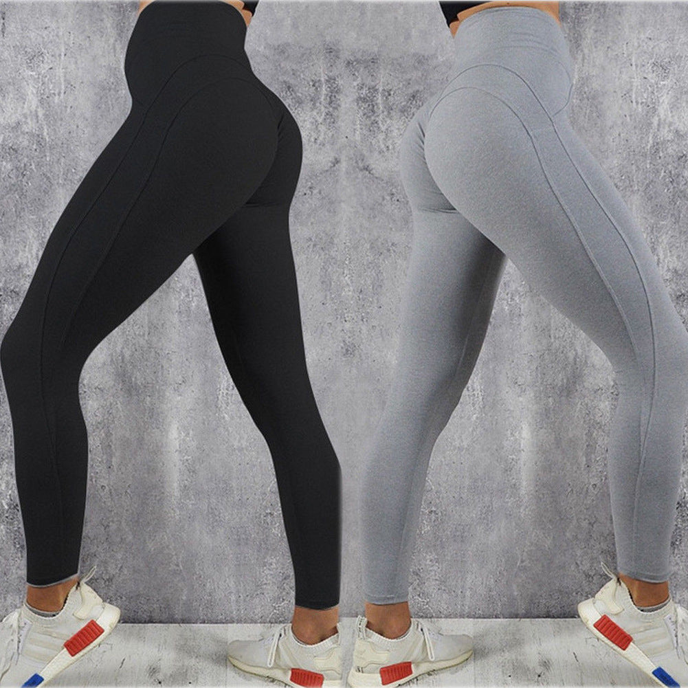 High Waist Solid Color Fitness Leggings – Butt Lift & Stretch Fit