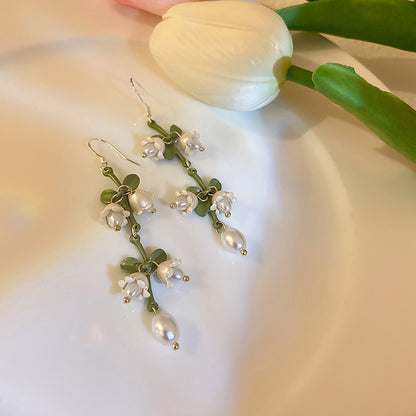 Pearl Lily Of The Valley Earrings Personality Flower Forest
