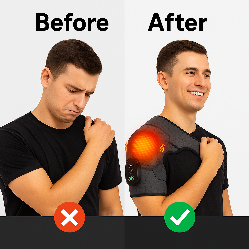 Smart Heated Shoulder Massager – Pain Relief & Muscle Recovery