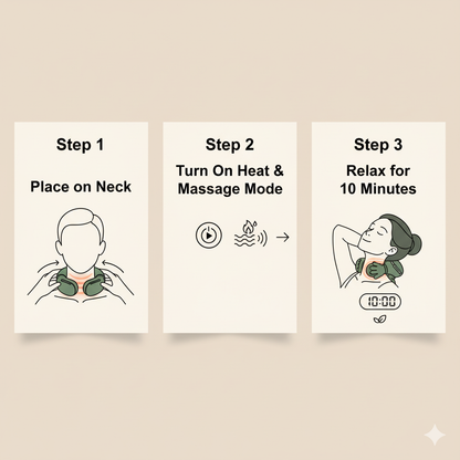 Smart Heated Neck Massager – Deep Relief in Minutes