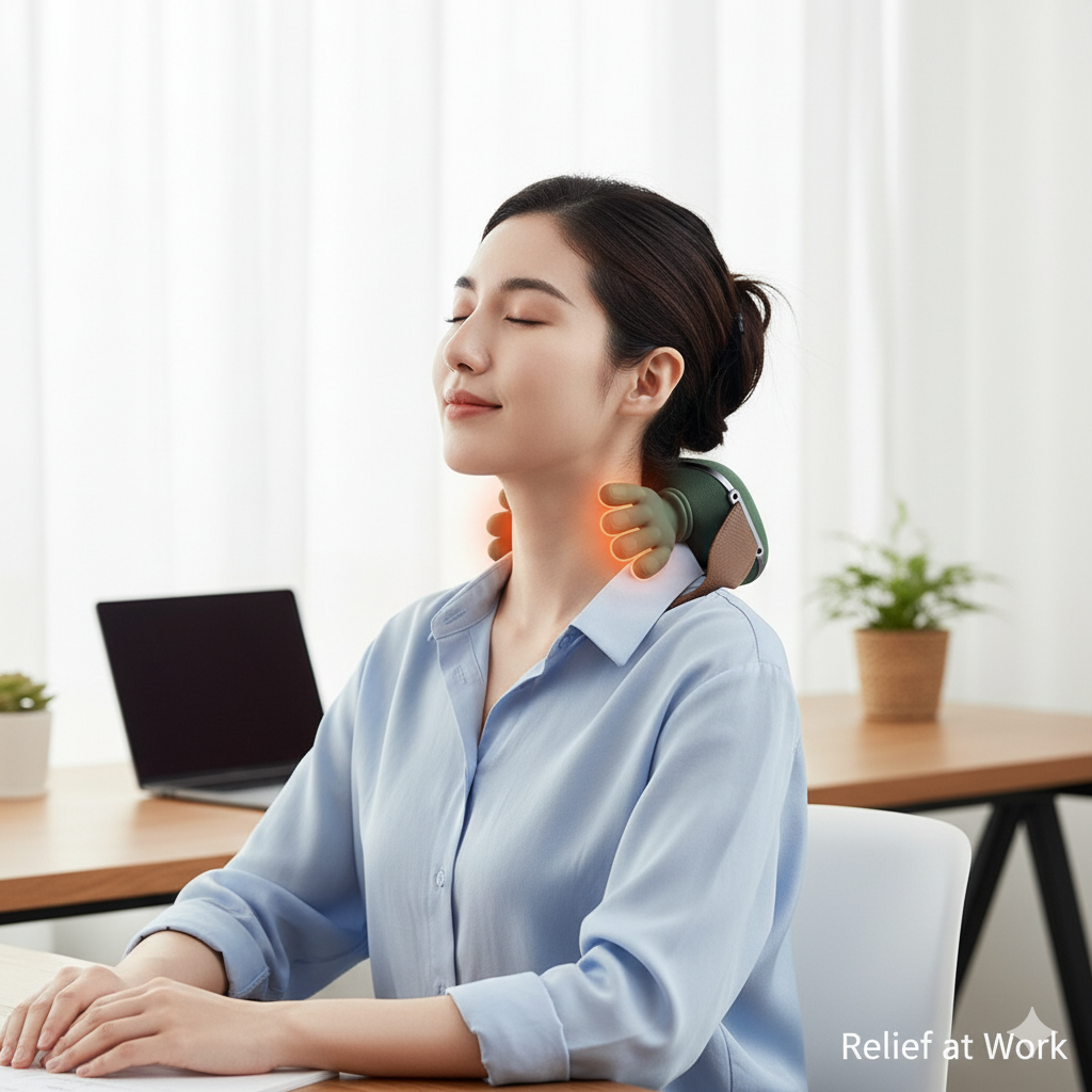 Smart Heated Neck Massager – Deep Relief in Minutes