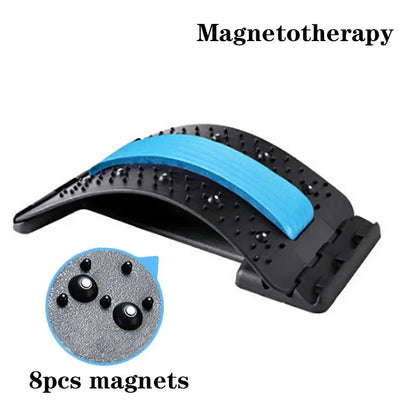 Back Massager Magnetotherapy Multi-Level Adjustable Stretcher Waist Neck Fitness Lumbar Cervical Spine Support Pain Relief