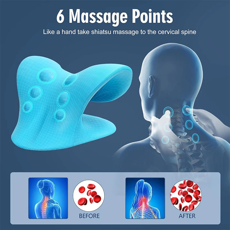 Neck And Shoulder Relaxer Cervical Traction Device Pain Relief And Cervical Spine Alignment Chiropractic Pillow Neck Stretcher