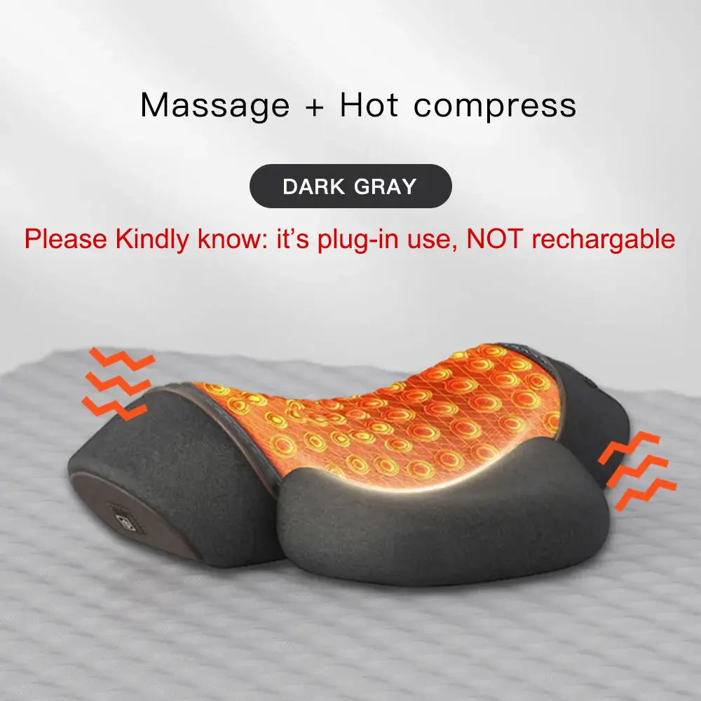 Electric Neck Massage Pillow Heating Vibration Neck Massager Back Cervical Traction Relax Sleeping Memory Foam Spine Support