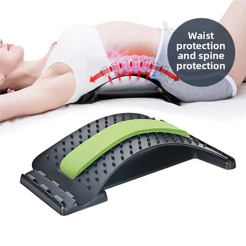 Back Massager Magnetotherapy Multi-Level Adjustable Stretcher Waist Neck Fitness Lumbar Cervical Spine Support Pain Relief