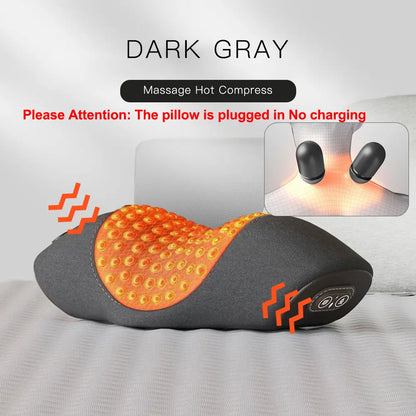 Electric Neck Massage Pillow Heating Vibration Neck Massager Back Cervical Traction Relax Sleeping Memory Foam Spine Support