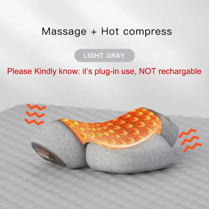 Electric Neck Massage Pillow Heating Vibration Neck Massager Back Cervical Traction Relax Sleeping Memory Foam Spine Support