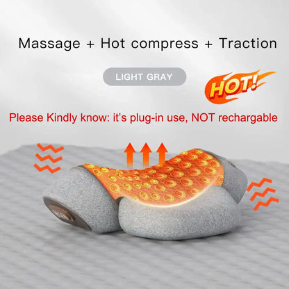 Electric Neck Massage Pillow Heating Vibration Neck Massager Back Cervical Traction Relax Sleeping Memory Foam Spine Support