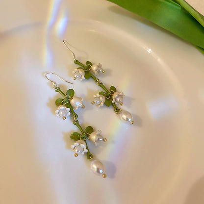 Pearl Lily Of The Valley Earrings Personality Flower Forest