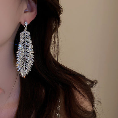 Gold Leaf Crystal Earrings