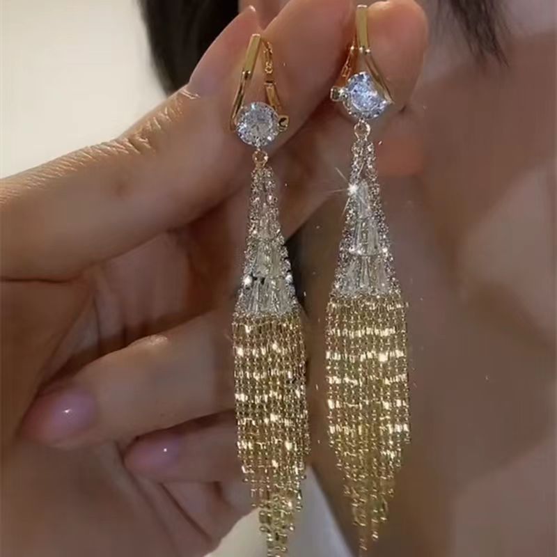 Golden Wheat Tassel Earrings