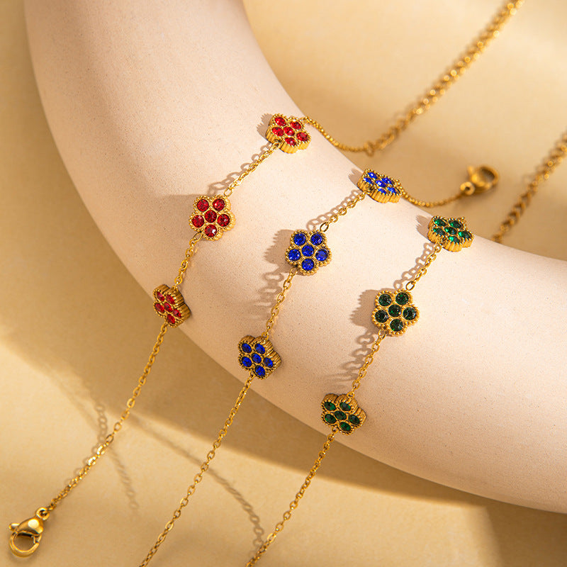 Women's Fashionable All-match Multi-color Titanium Steel Bracelet