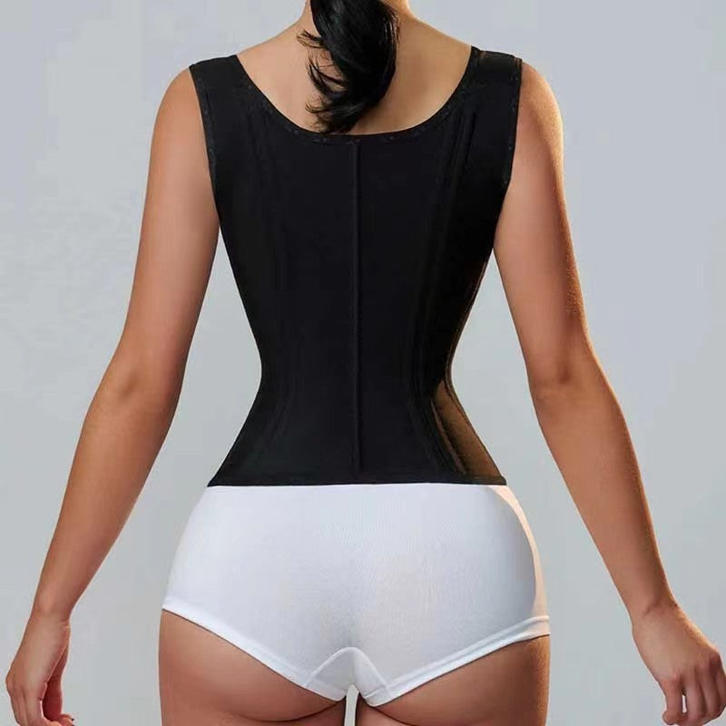Zipper Breasted Vintage Body Shaping Top