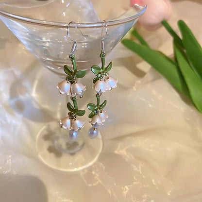 Pearl Lily Of The Valley Earrings Personality Flower Forest