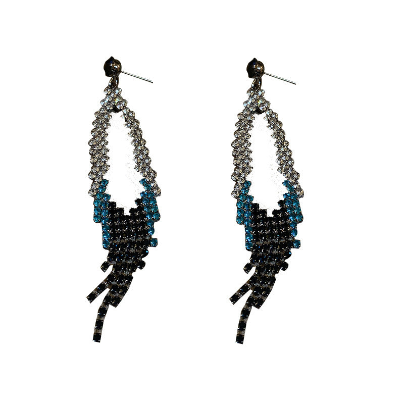 Diamond Tassel Drop Earrings