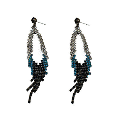Diamond Tassel Drop Earrings