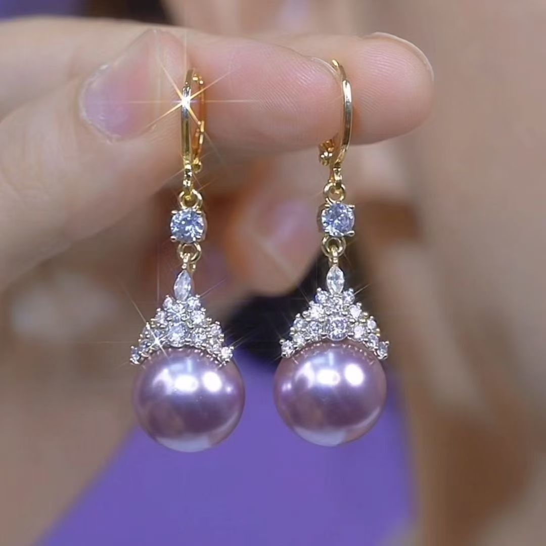 Luxury Pearl Crown Earrings