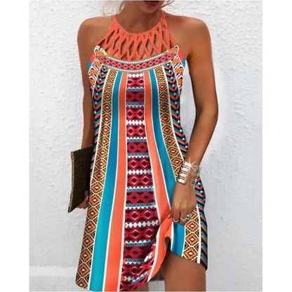 Boho Halter Neck Summer Dress for Women
